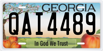 GA license plate QAI4489