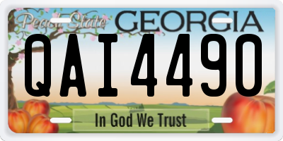 GA license plate QAI4490