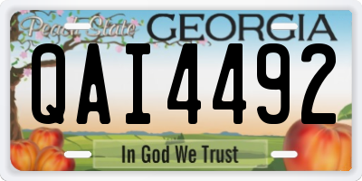GA license plate QAI4492