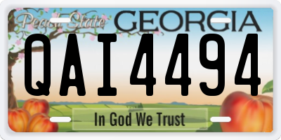 GA license plate QAI4494