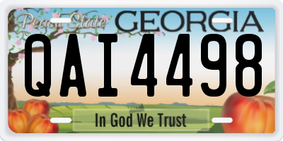 GA license plate QAI4498