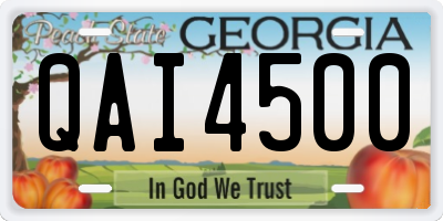 GA license plate QAI4500