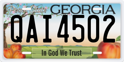 GA license plate QAI4502
