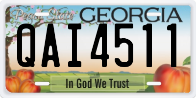 GA license plate QAI4511