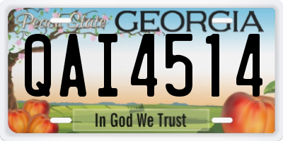 GA license plate QAI4514