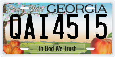 GA license plate QAI4515