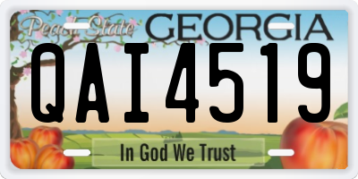 GA license plate QAI4519