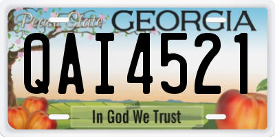 GA license plate QAI4521