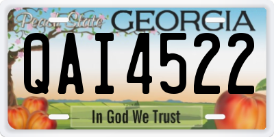 GA license plate QAI4522
