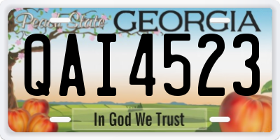 GA license plate QAI4523