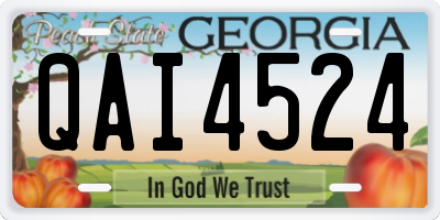 GA license plate QAI4524