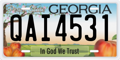 GA license plate QAI4531