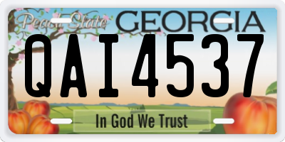 GA license plate QAI4537