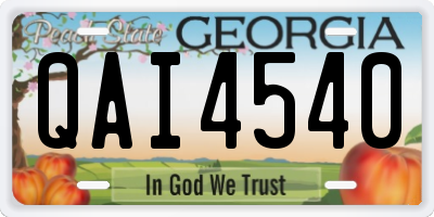 GA license plate QAI4540