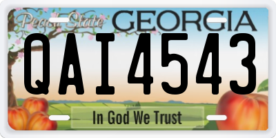 GA license plate QAI4543