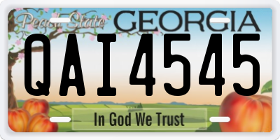 GA license plate QAI4545