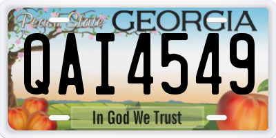 GA license plate QAI4549