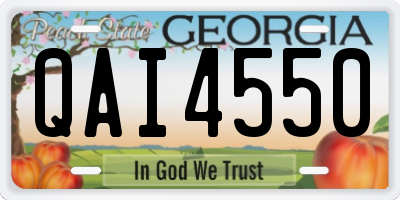 GA license plate QAI4550