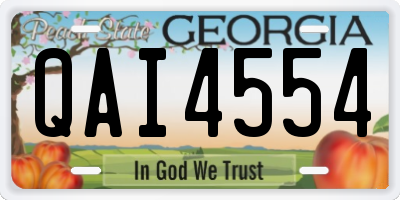 GA license plate QAI4554