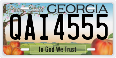 GA license plate QAI4555