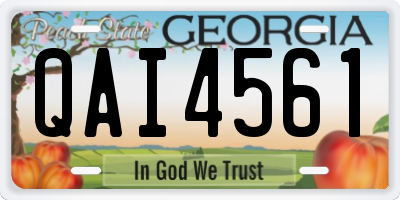 GA license plate QAI4561