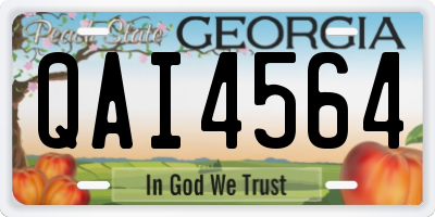 GA license plate QAI4564