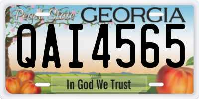 GA license plate QAI4565