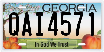 GA license plate QAI4571