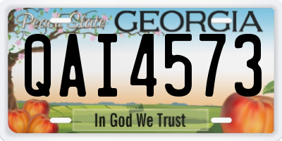 GA license plate QAI4573