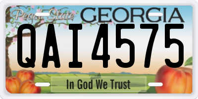 GA license plate QAI4575