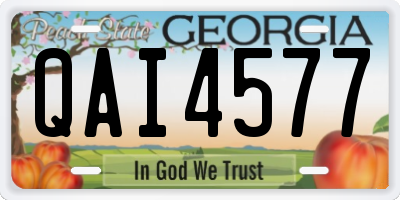 GA license plate QAI4577