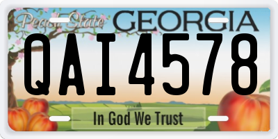 GA license plate QAI4578