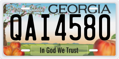 GA license plate QAI4580