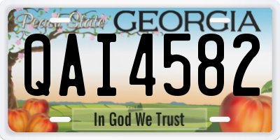 GA license plate QAI4582