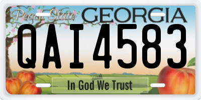 GA license plate QAI4583