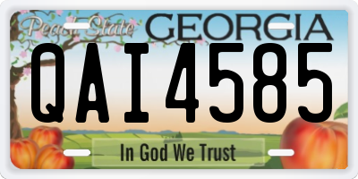 GA license plate QAI4585