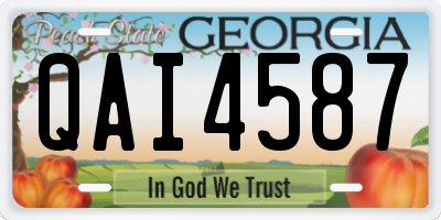 GA license plate QAI4587