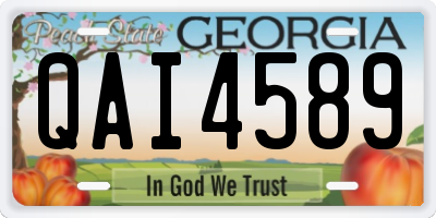 GA license plate QAI4589