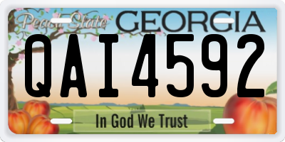 GA license plate QAI4592