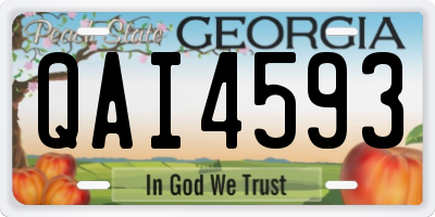 GA license plate QAI4593