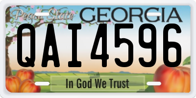 GA license plate QAI4596