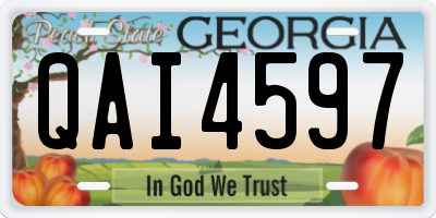 GA license plate QAI4597