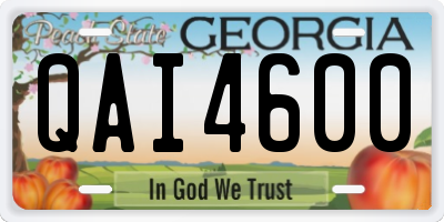GA license plate QAI4600