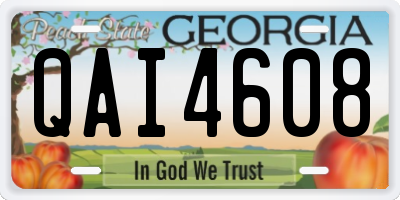 GA license plate QAI4608