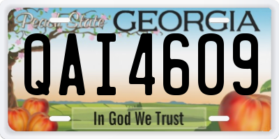 GA license plate QAI4609