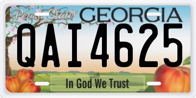 GA license plate QAI4625