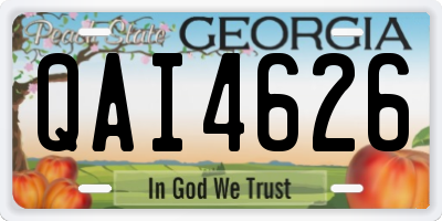 GA license plate QAI4626