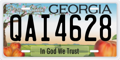 GA license plate QAI4628