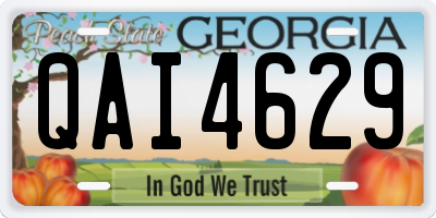 GA license plate QAI4629
