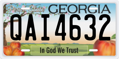 GA license plate QAI4632